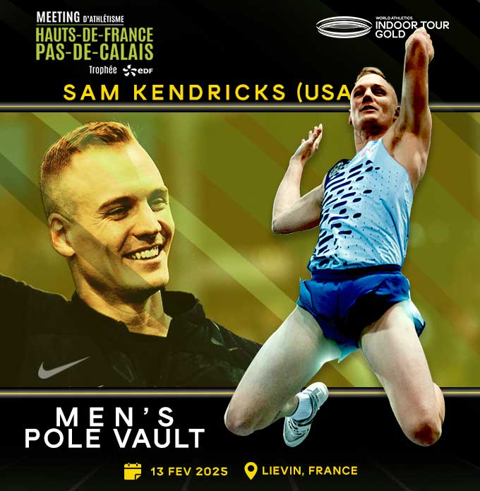 The Olympic Silver Medalist, Sam Kendricks returns to Liévin!