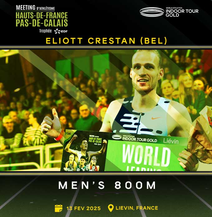 Last year's 800m winner, Eliott CRESTAN (BEL), is putting his victory back on the line.