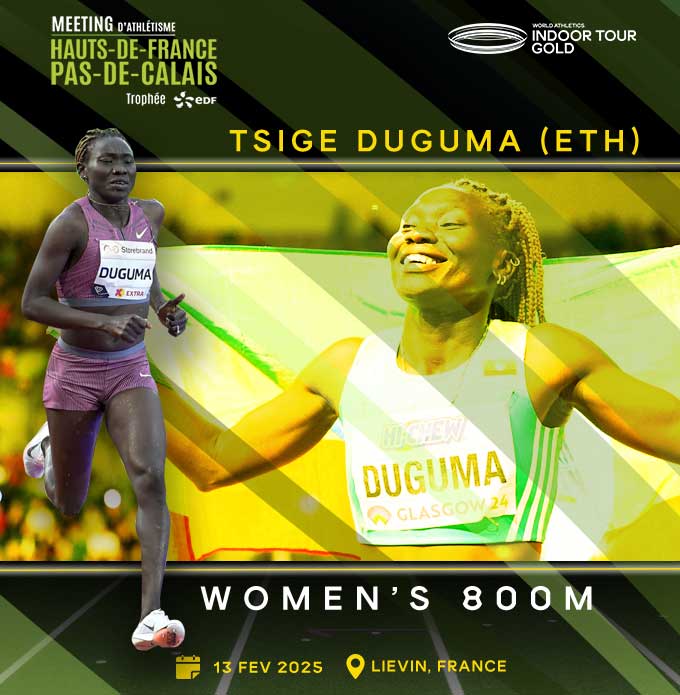 Tsige DUGUMA, Olympic medallist for the 1st time at Liévin