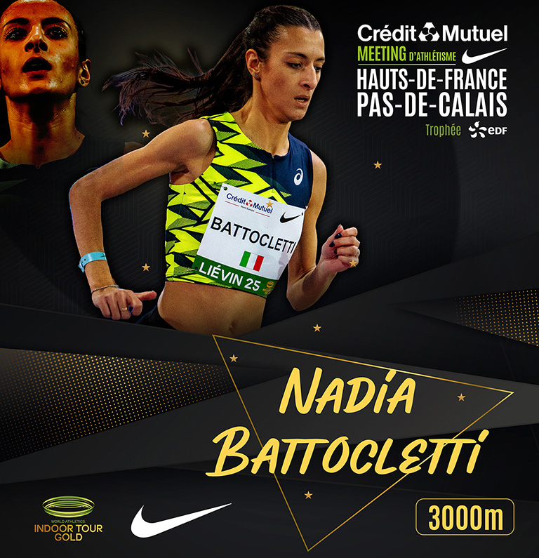 La multimédaillée olympique, mondiale et européenne, Nadia BATTOCLETTI revient à Liévin pour un nouveau record ! 